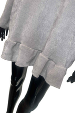 JOANNE Frill Hooded Pocket Top - Grey