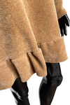 JOANNE Frill Hooded Pocket Top - Camel