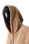JOANNE Frill Hooded Pocket Top - Camel