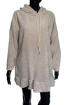 JOANNE Frill Hooded Pocket Top - Beige
