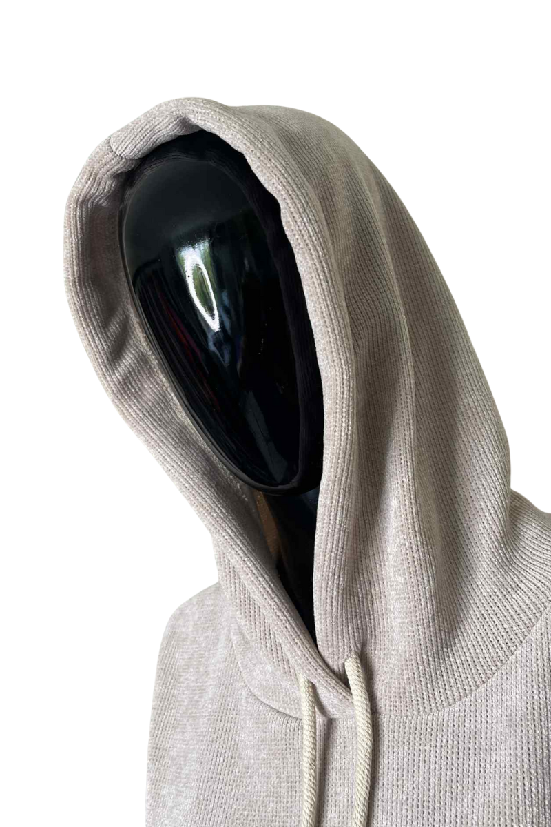 JOANNE Frill Hooded Pocket Top - Beige