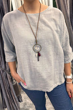 KAY Plain Top - Light Grey