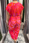 CLAIRE Animal Print Jumpsuit - Orange
