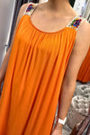 RUBY Crochet Strap Maxi Dress - Orange