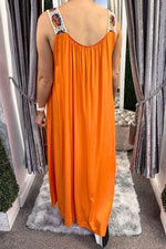 RUBY Crochet Strap Maxi Dress - Orange (NO RETURNS)