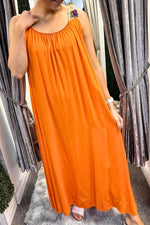 RUBY Crochet Strap Maxi Dress - Orange