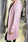 DAVINA Hooded Cardigan - Pink
