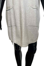 REYNA Plain Button Jumper Dress - Oatmeal
