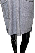 REYNA Plain Button Jumper Dress - Grey