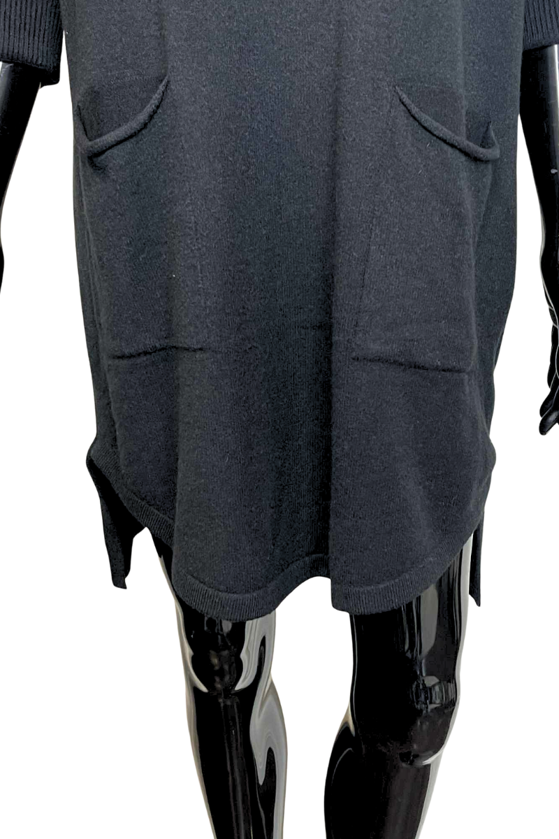 REYNA Plain Button Jumper Dress - Black