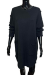REYNA Plain Button Jumper Dress - Black