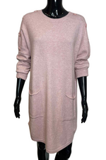 REYNA Plain Button Jumper Dress - Pink