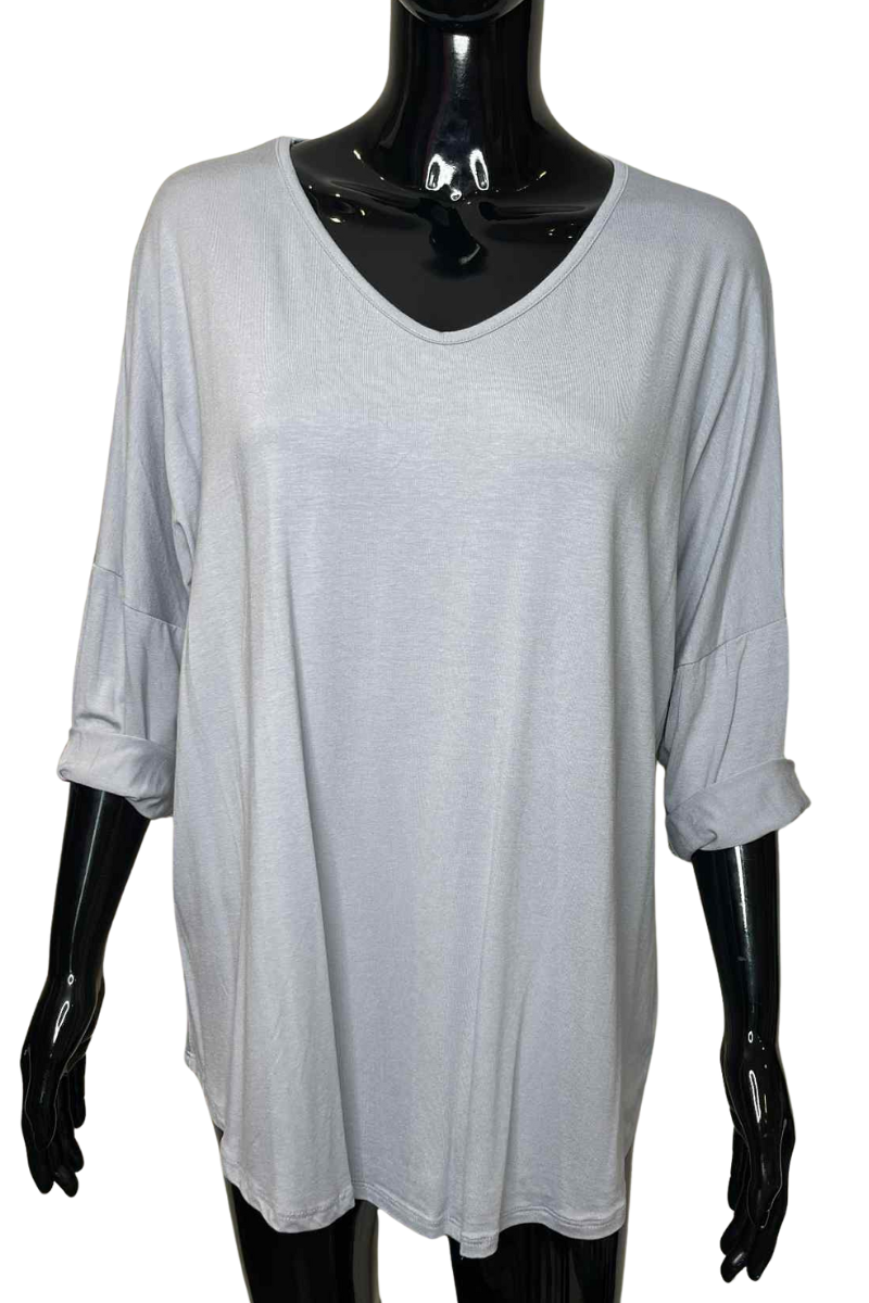 TAYLOR Plain Top - Light Grey