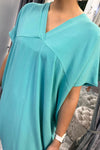 ANITA V Neck Dress - Tiffany Green