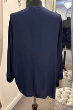 CAROLINE Tie Front Kimono - Navy