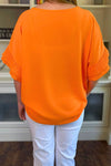 KATHRYN Frill Sleeve Top - Orange