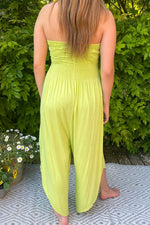 SUZIE Plain Bandeau Jumpsuit - Lime Green