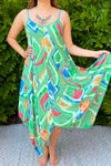 FIONA Geometric Dress - Jade Green