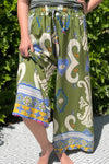 ROVA Abstract Palazzo Trousers - Khaki