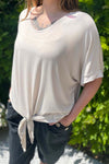 KODA Plain Tie Top - Beige