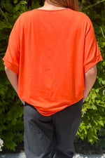 KODA Plain Tie Top - Orange