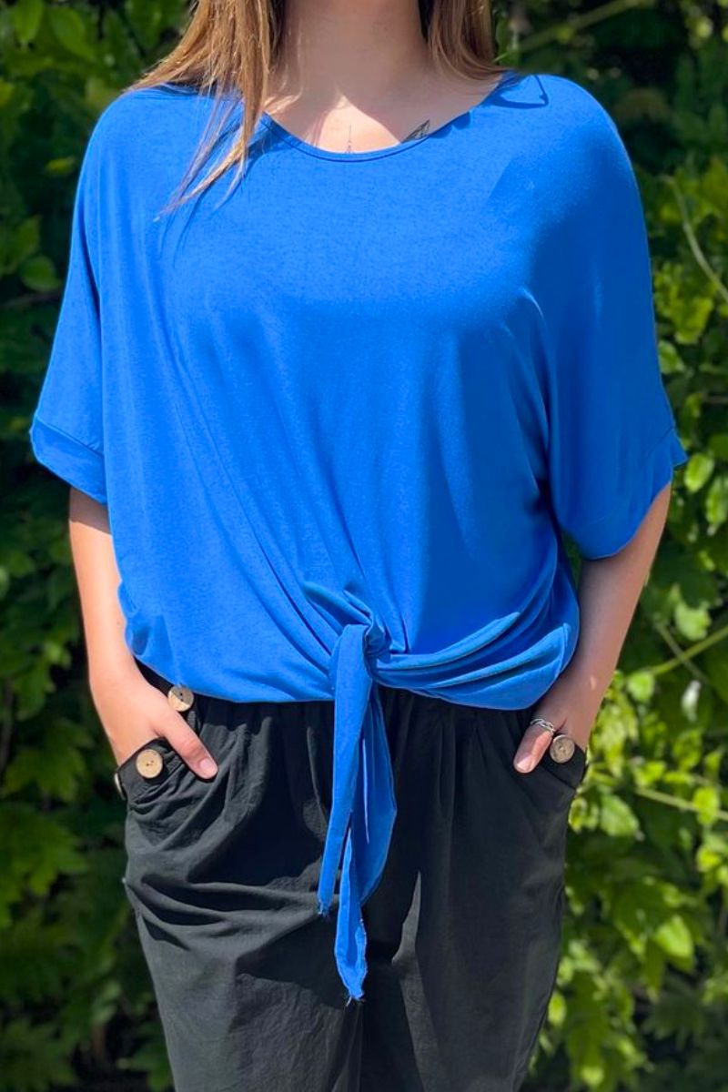 KODA Plain Tie Top - Royal Blue