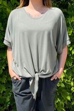 KODA Plain Tie Top - Khaki