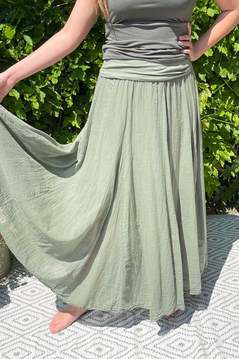 GWEN Plain Skirt - Khaki