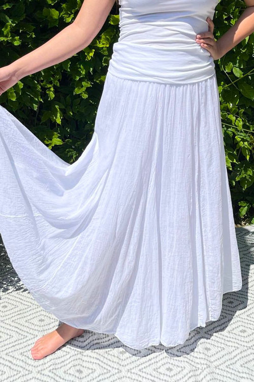 GWEN Plain Skirt - White