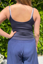 LAURIE Plain Vest Top - Navy