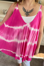 FIFI Oversized Tie-Dye Top - Fuchsia