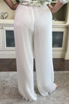 SOPHIE Pleated Palazzo Trousers - White