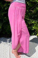 LENA Plain Split Leg Trousers - Fuchsia