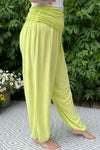 DARIA Plain Harem Trousers - Lime Green (NO RETURNS)