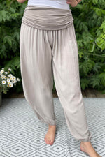 DARIA Plain Harem Trousers - Mocha