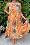 ANGEL Circle Print Maxi Dress - Orange