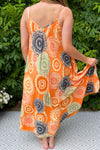 ANGEL Circle Print Maxi Dress - Orange