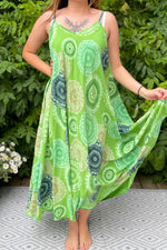 ANGEL Circle Print Maxi Dress - Apple Green