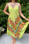ARIEL Floral Handkerchief Dress - Lime Green