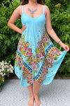 ARIEL Floral Handkerchief Dress - Sky Blue
