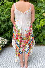 ARIEL Floral Handkerchief Dress - Beige