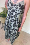 KAYLEIGH Leopard Print Handkerchief Dress - Khaki