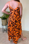KAYLEIGH Leopard Print Handkerchief Dress - Orange