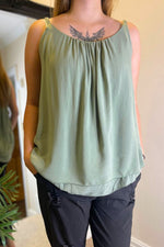 LIBERTY Layered Cami Vest - Khaki