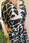 MERLA Giraffe Print Jumpsuit - Black (NO RETURNS)