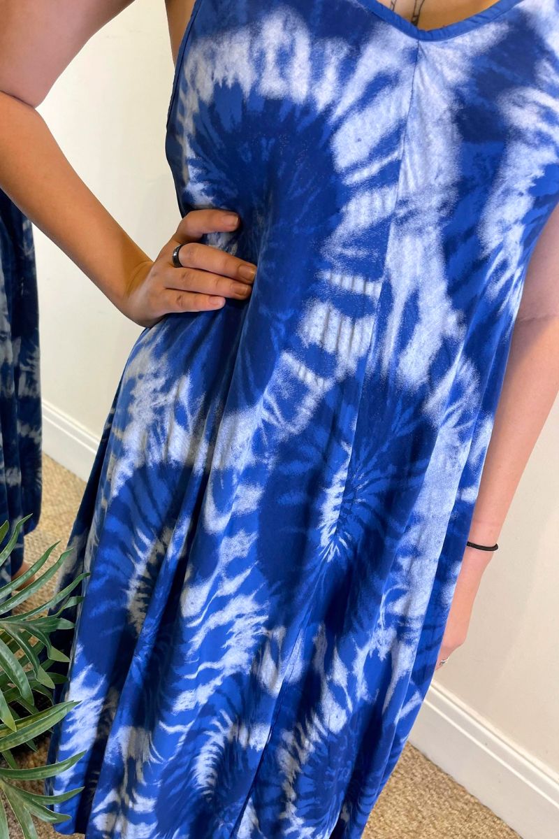 HETTY Tie-Dye Dress - Royal Blue