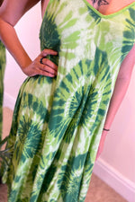 HETTY Tie-Dye Dress - Apple Green