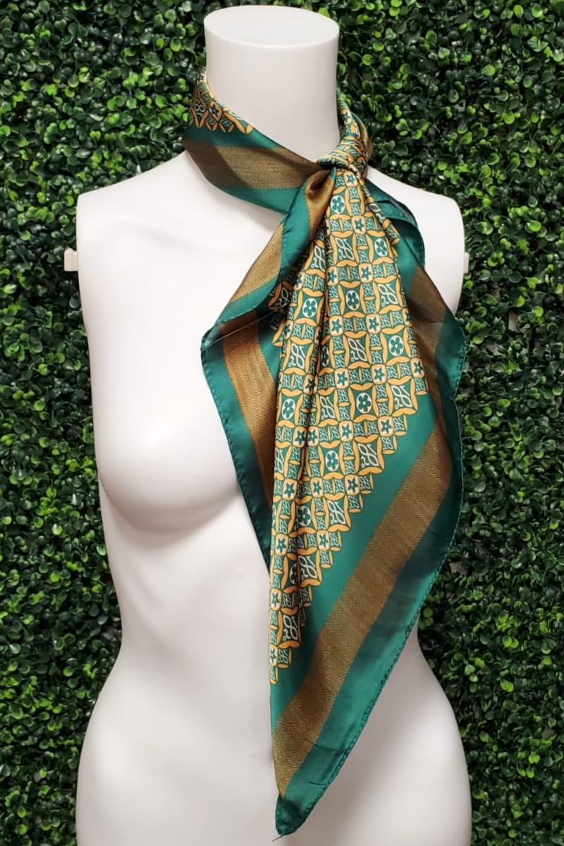 Green Floral Neck Scarf - C46