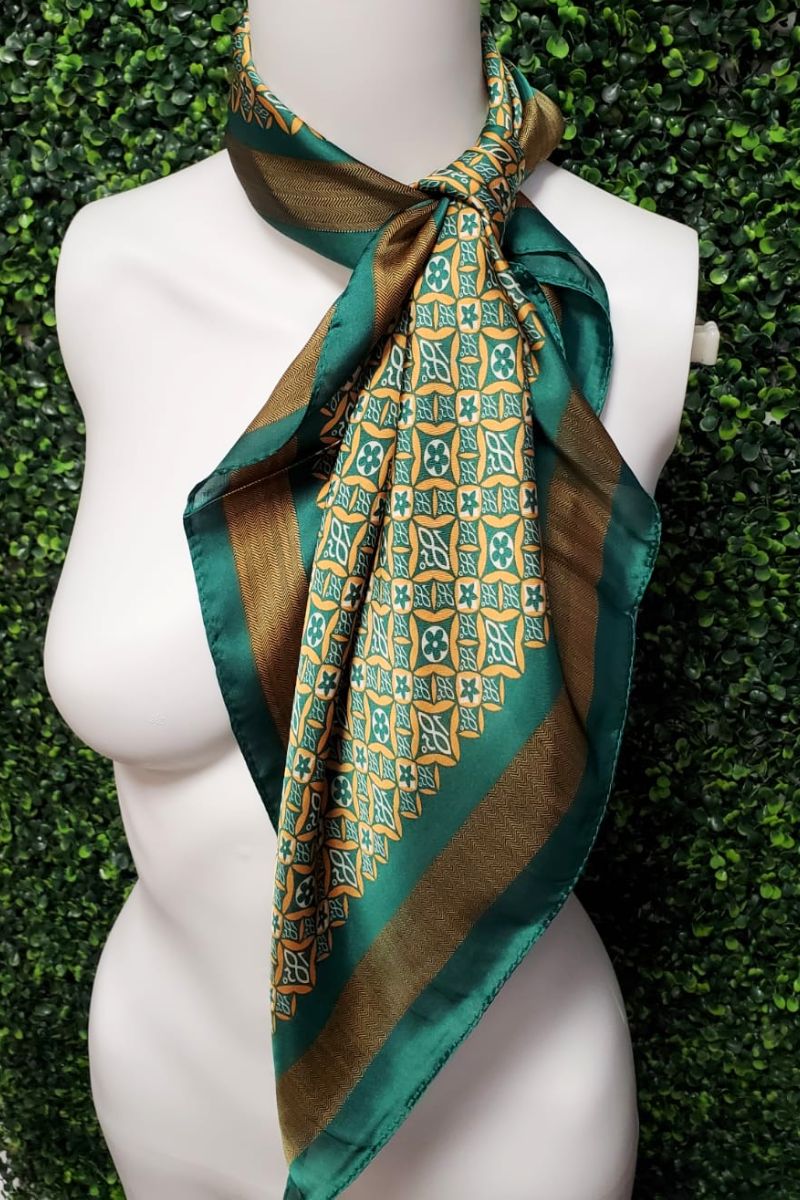 Green Floral Neck Scarf - C46