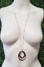 Rose Gold Double Oval Necklace - C48